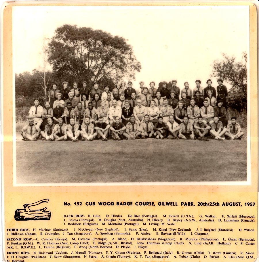 152° Curso Lobato, Gilwell Park, 1957